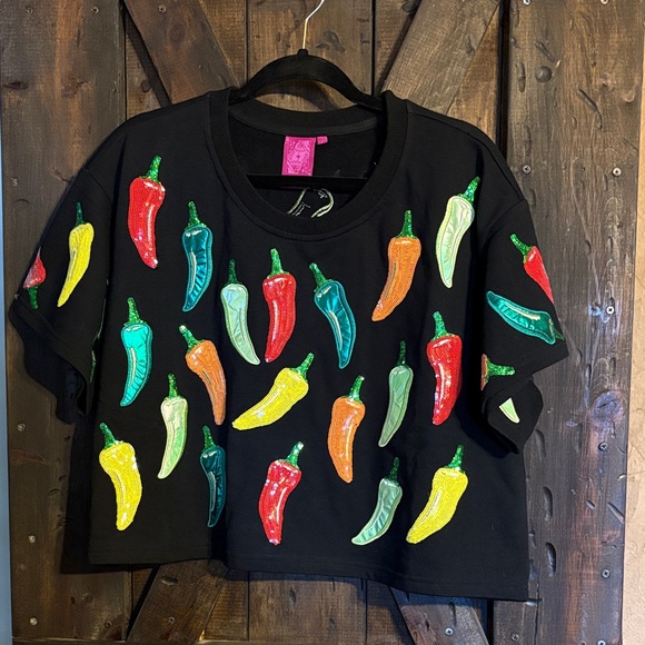 Queen of Sparkles Chile Pepper 🌶️ Top - Picture 1 of 3